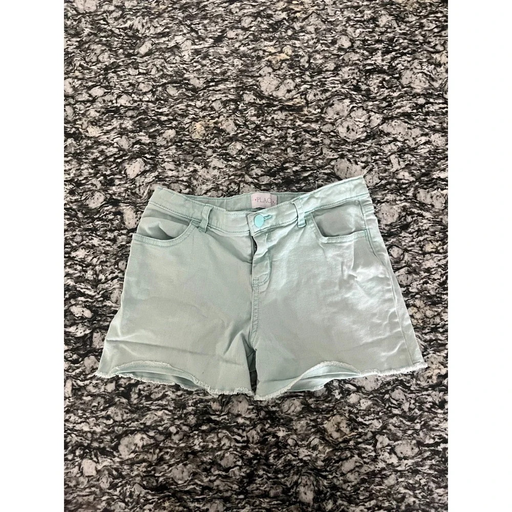 The Children's Place Cut Off Shorts Girls 12‎ Blue Denim Raw Hem Summer Beach